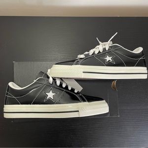 Converse Black Leather One Star Low Sneakers Size 5M/6.5W